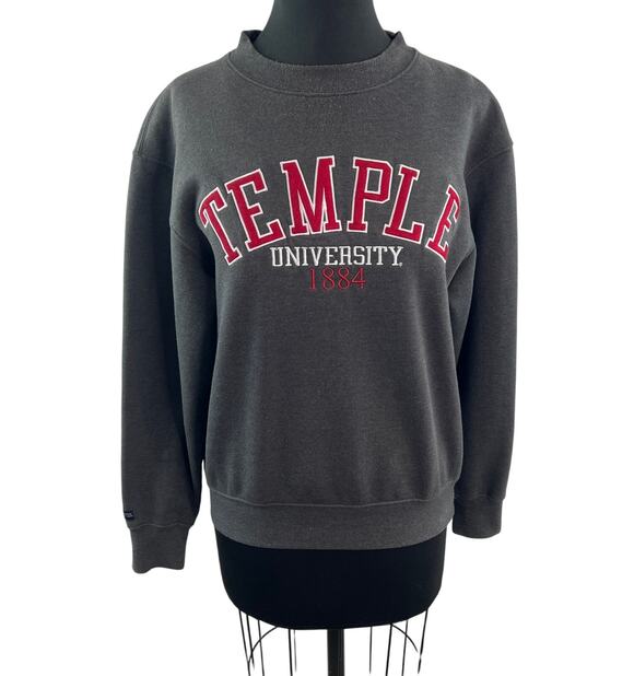 JanSport Tops - JanSport Temple University 1884 Gray Sweatshirt Cotton Crew Pullover Sz S Small